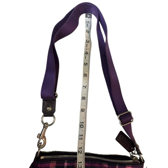 Coach Poppy Tartan Plaid Purple Crossbody Bag EUC! - Picture 10 of 10